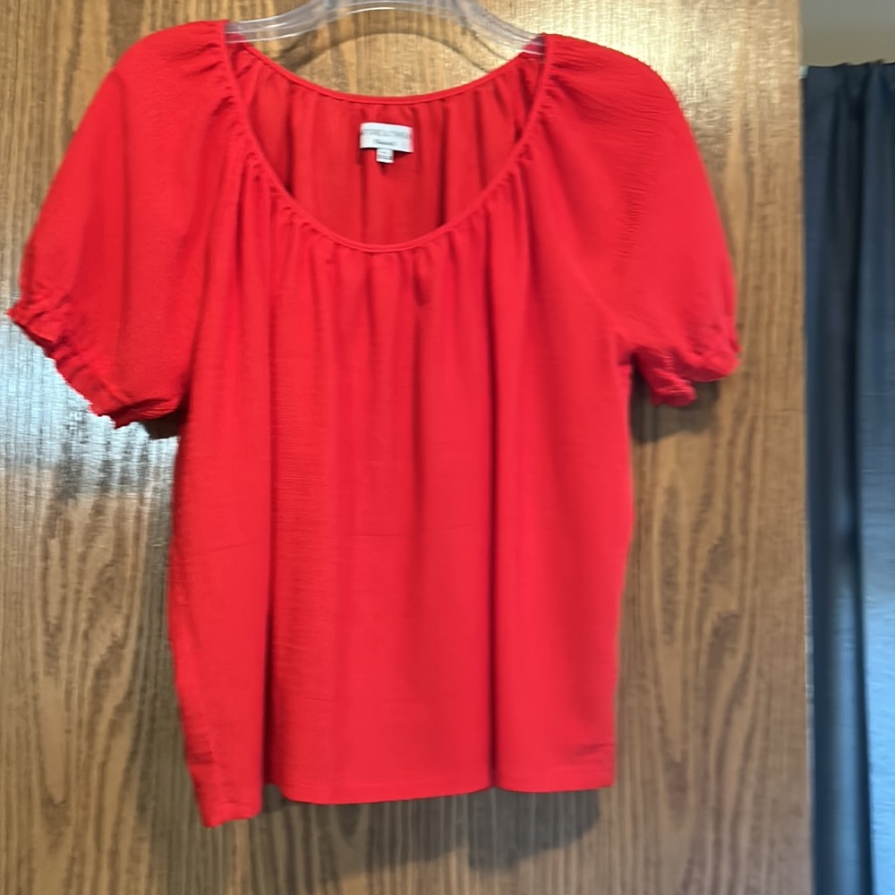 Red Madewell short sleeved crop top